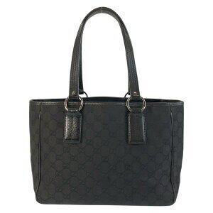 Gucci GG canvas leather bag tote black